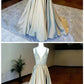 A-Line Deep V-Neck Floor-Length Light Champagne Prom Dress  cg2039