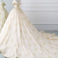 Princesse De Luxe Off The Shoulder Short Sleeve Beaded Sequins Appliques Luxury Princess Ball Gown Wedding Dress prom dress evening dress    cg20437
