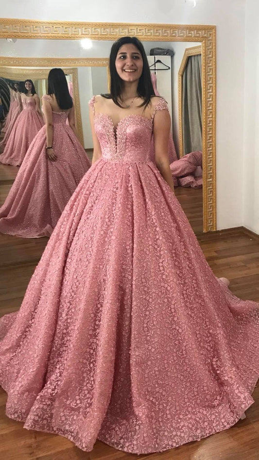 A line pink prom dresses 2021    cg20485