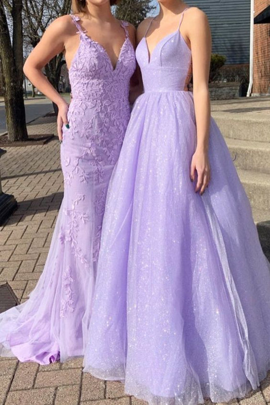 A line Lavender Prom Dresses    cg20486