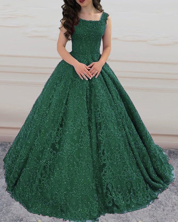 green long prom dress evening dress    cg20640