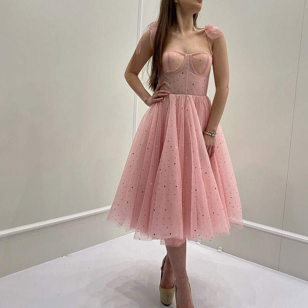 Princess Straps Peach Pink Formal homecoming Dress    cg20791