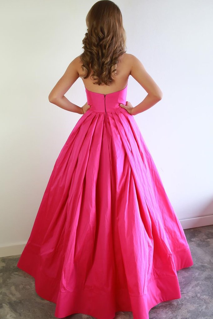 Sexy Sweetheart Neck Hot Pink Satin Long Prom Dress    cg20839