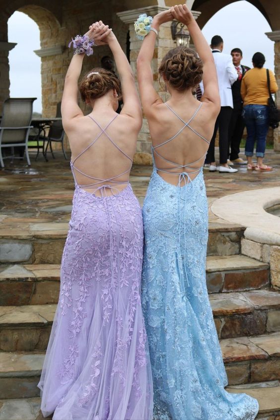 2022 mermaid lace appliqued long prom dresses formal dresses    cg20862