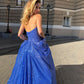Bling A Line Sweetheart Royal Blue Long Prom Party Dress   cg20924