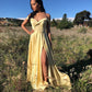 Classic A Line Off the Shoulder Yellow/Purple/Green/Blue Long Prom/Evening Dress    cg20946
