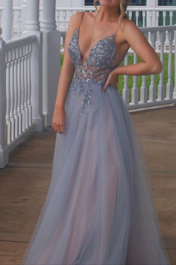 Misty Blue Formal Dress Formal Women Dress,Prom Dress   cg20998