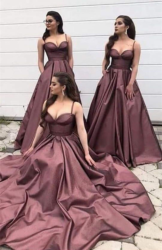 chocolate bridesmaid dresses sweetheart corset prom dress, evening dress    cg21055
