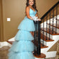 sparkle A-line high low prom party dress features with spaghetti straps    cg21167
