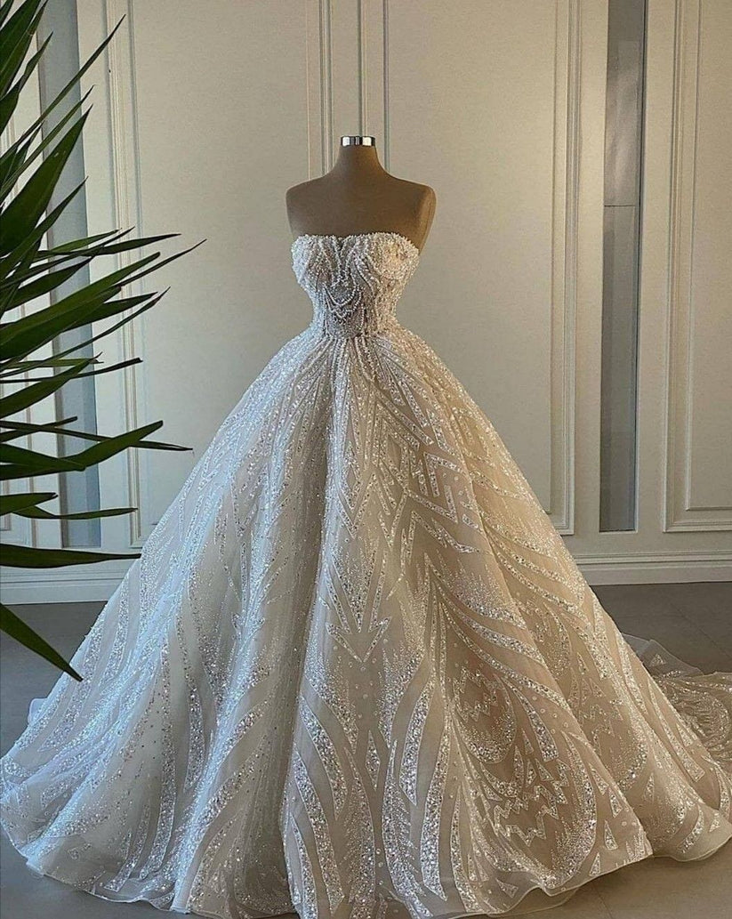 white prom dress, ball gown wedding dress cg21185 – classygown