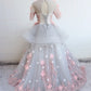 Formal Prom Dresses Short Sleeves Floral Long Formal Gown    cg21259