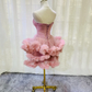 Lovely Pink Sweetheart Beaded Short Cocktail Dress, Pink Homecoming Dress Party Dress    cg21263