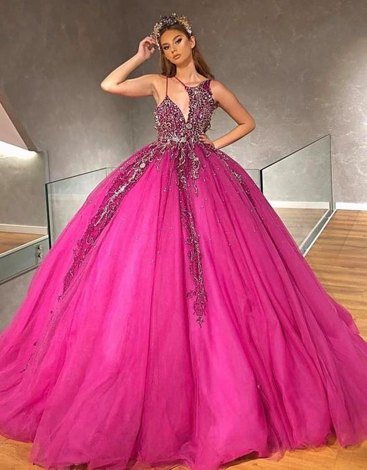 Custom Prom Long 2022 Women Formal Dresses Tulle Quinceanera Dress    cg21286