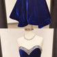 Simple A-line Short Royal Blue Velvet homecoming dress cg2136
