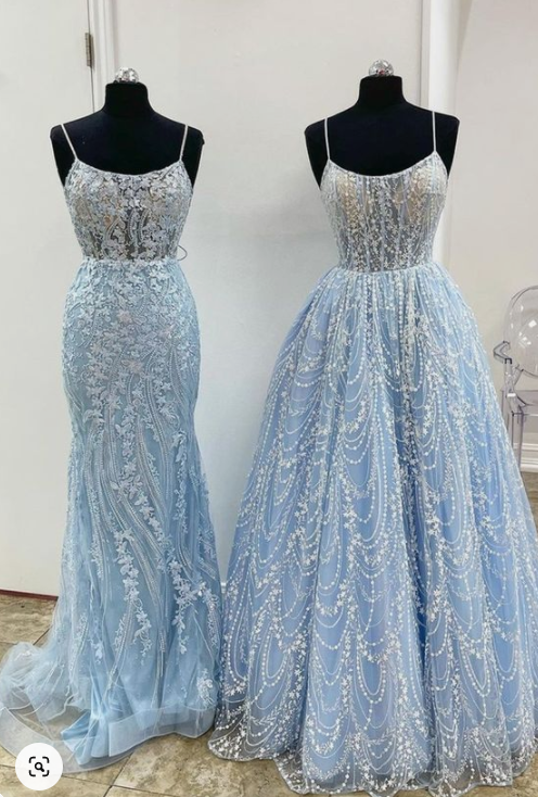 spaghetti straps blue long prom dresses   cg21362