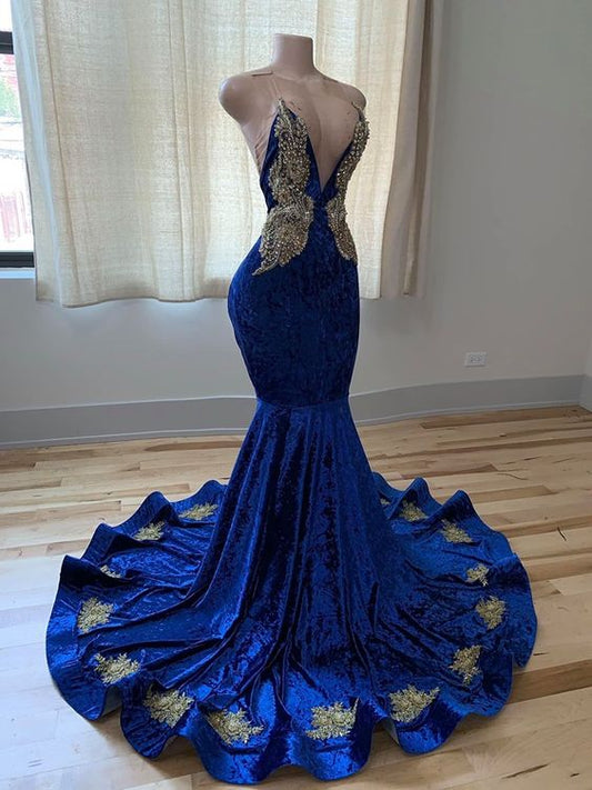 Blue Formal Dress Sexy Glitter Prom Dress   cg21494