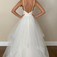 SIMPLE WHITE TULLE LONG PROM DRESS WHITE TULLE FORMAL DRESS    cg21536