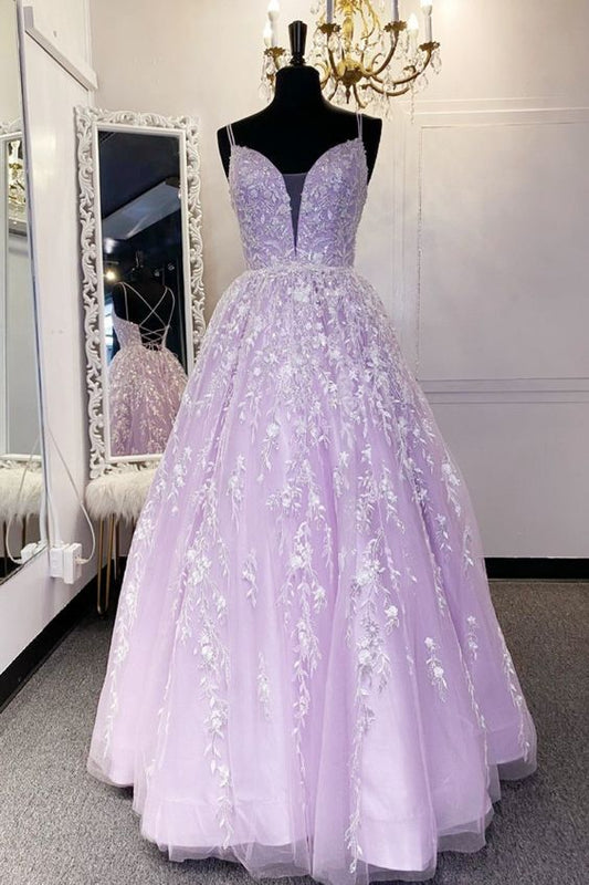 A-line lilac A-line long formal dress prom dress    cg21646