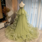Beautiful Light Green Sweetheart Layers Princess Formal Gown, Green Tulle Long Party Dress prom dress   cg21698