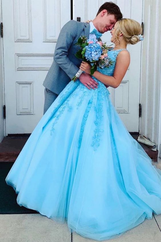 Princess Prom Dress, Blue Prom Dress, 2019 Prom Dress, Long Prom Dress cg2181