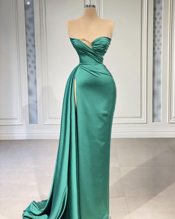 GREEN LONG PROM DRESS FORMAL DRESS   cg21833