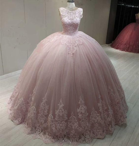 light pink ball gown quinceanera dresses prom dress for women    cg21855