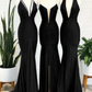 Simple Royal blue v neck mermaid long prom dress blue evening dress    cg21867