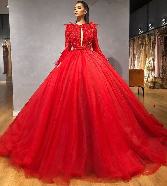 red ball gown formal prom gown    cg21885