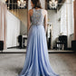 Charming O-Neck A-Line Prom Dresses Long Prom Dresses,Cheap Prom Dresses    cg22006