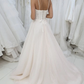 Champagne tulle lace long A line prom dress evening dress    cg22023