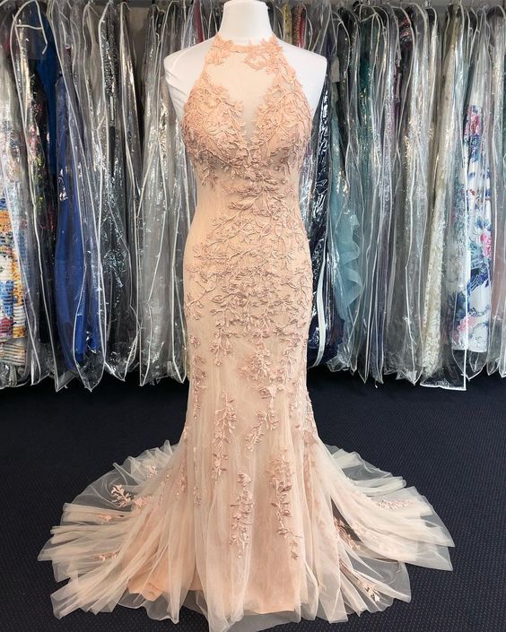 Gorgeous Mermaid Lace Formal Gown with Open Back Prom Dress    cg22052