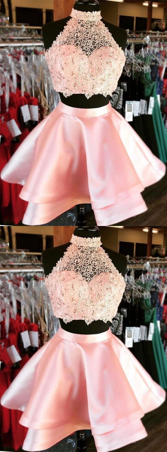 Two piece homecoming dresses,2 piece homecoming dresses,pink homecoming dresses cg2207