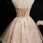 Strapless Short Champagne Party Dress homecoming dress with Sequins   cg22080