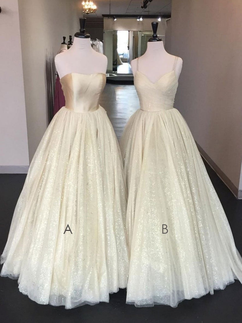 A Line Champagne Long Prom Dress Sexy Evening Dresses   fg7663 main image 0