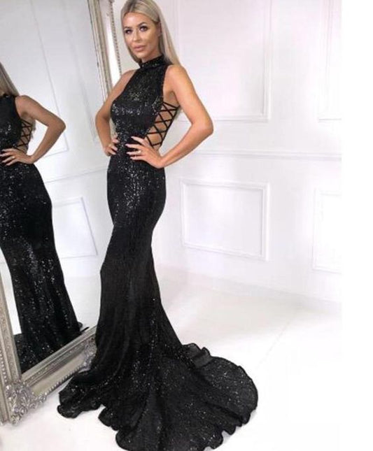 Mermaid Evening Dress sequin Long Prom Gown    cg22115