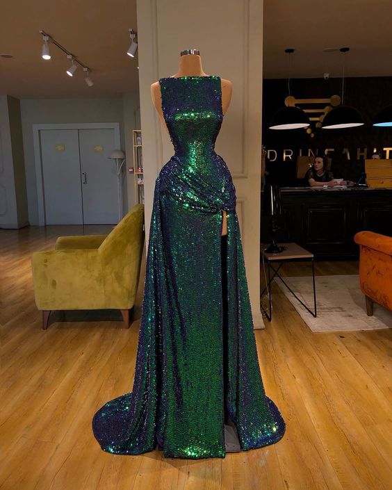 green Prom Dresses sequin dress     cg22140