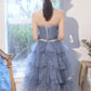 BLUE TULLE SEQUINS SHORT HOMECOMING DRESS PARTY DRESS    cg22204