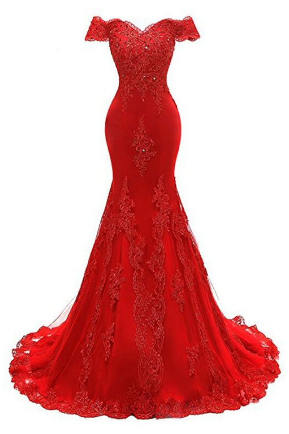 OFF THE SHOULDER EMBROIDERED FLORAL AND BEADS IN LACE MERMAID EVENING GOWN PROM DRESS    cg22271