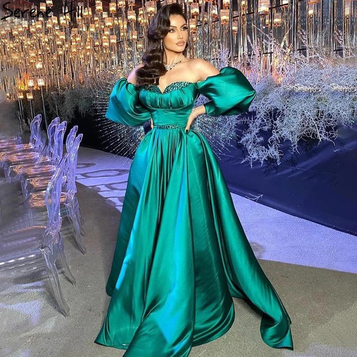 Elegant Green Straps A-Line Chiffon Beading Long Prom Dress Evening Gown, DP4934 main image 0