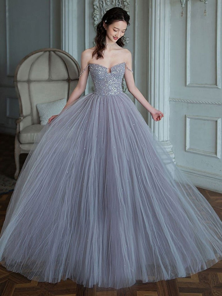 Designer Column Tulle Satin Sweetheart Long Sleeve Prom Dress With Rhinestone main image 1