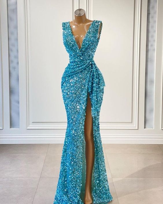 Blue Wedding Reception Dress for Women, Evening Dresses for women Prom Dress   cg22610
