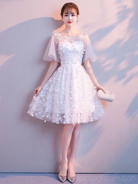 Sweet Off White Lace Cheap Homecoming Dresses     cg22737