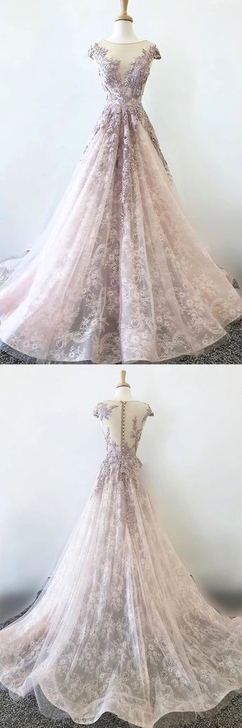Unique tulle lace long prom dress, tulle lace formal dress cg2282