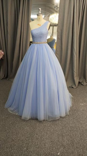 One Shoulder Blue Formal Prom Dress      cg22887