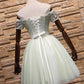Light Mint Green Knee Length Floral Lace Sweetheart Party Dress, Tulle Short Homecoming Dress       cg22968