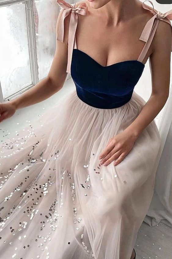 Tulle Princess Simple Sequins Prom Dress, A Line Long Formal Evening Dress     cg23094