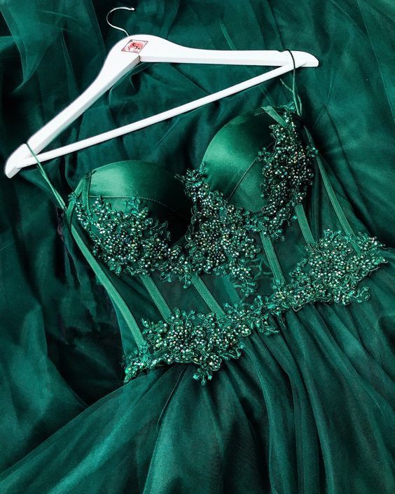 Prom Dress, Ball Gown, Formal Dress, Evening Gown, Emerald Green Dress       cg23342