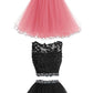 Elegant Two Piece homecoming Dress, Short Tulle Purple Homecoming Dress cg234