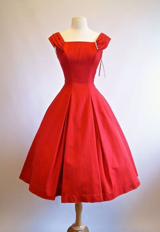 1950S Vintage Ball Gown Homecoming Dresses Red Mini Short Cocktail Dress Party Gowns          cg23650