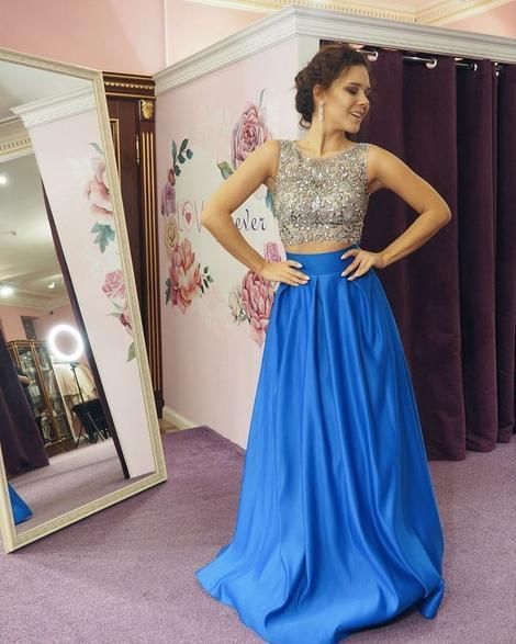 New Arrival Prom Dress,O-Neck Prom Dress,Two Pieces Prom Dress,Beading Prom Dress,A-Line Prom Dress         cg23744